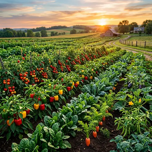 Vibrant Vegetable Garden Harvest Scene