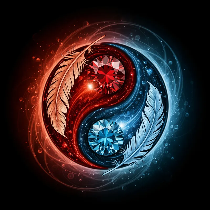 Best Friends Tattoo: Yin-Yang & Gemstone Design