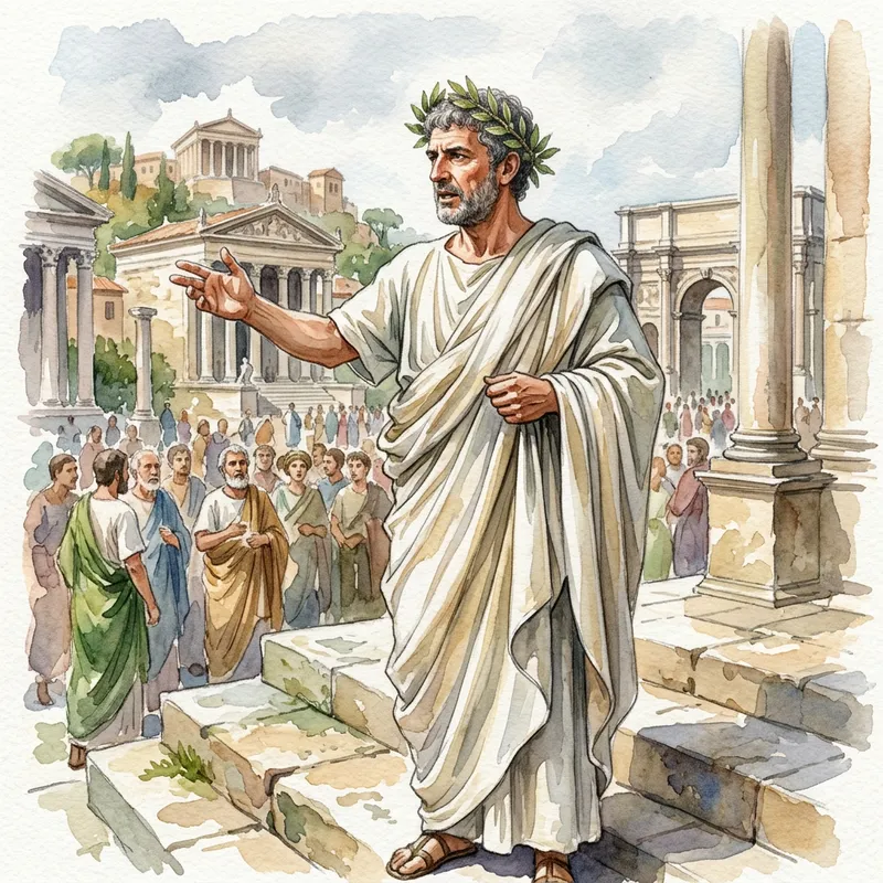 Julius Caesar Watercolor Portrait