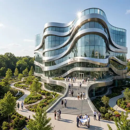 Modern Architectural Design | Glass & Metallic Structure