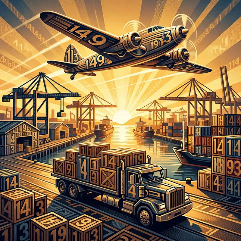 Morning Golden Hour Composite: Airplane, Cargo Truck & Shipping Docks at Shipping Dock