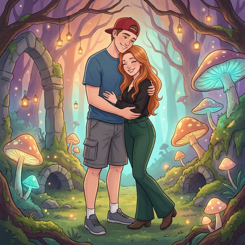 Whimsical Fairytale Romance Illustration