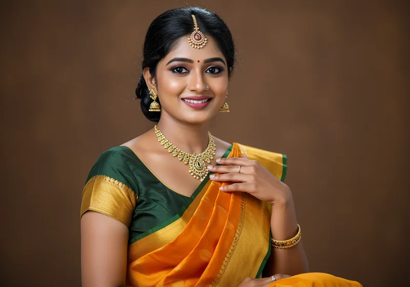 Elegant Tamil Woman: Traditional Meets Modern Style