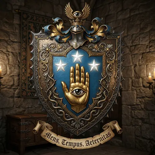 Detailed Escutcheon Family Shield with Acutus Serpentine Edge