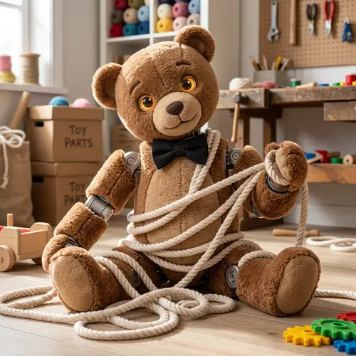 Freddy Fazbear Tied Up - Charming Robot Playfully Entangled