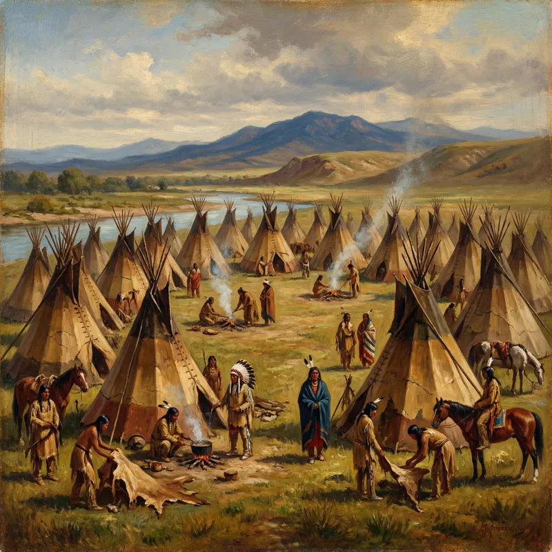 Transform Your Photo into a Native American Camp Painting