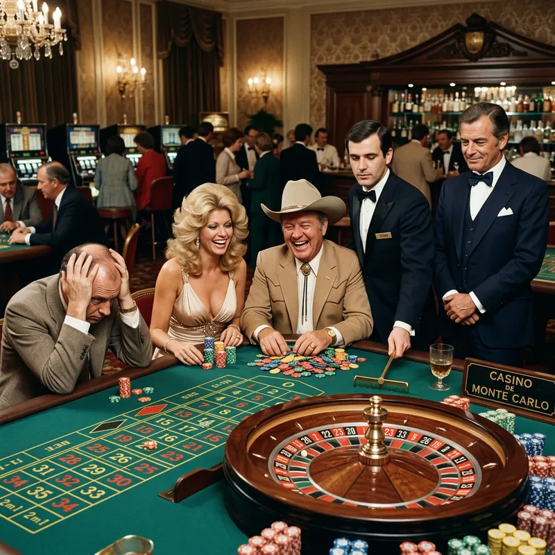 1970s Casino Roulette Table Scene
