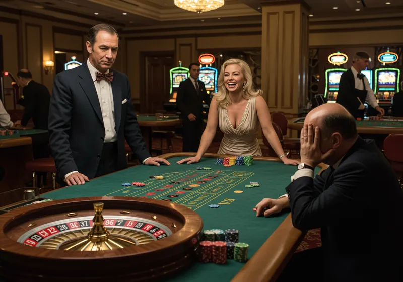1970s Casino Roulette Table Scene