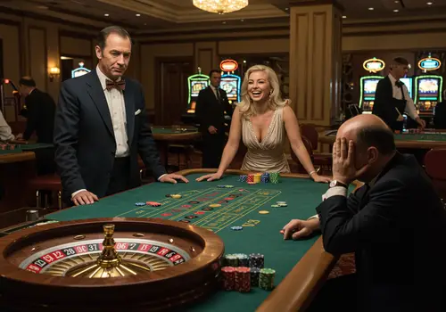 1970s Casino Roulette Table Scene
