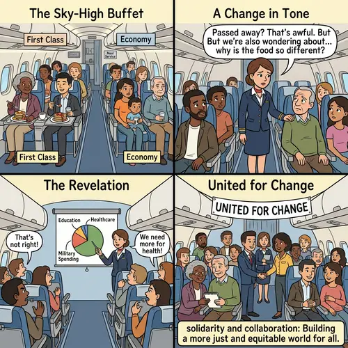 Diverse Airplane Cartoon: Equality & Justice Advocacy Story