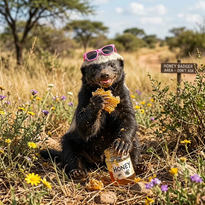 Funny Honey Badger Illustration