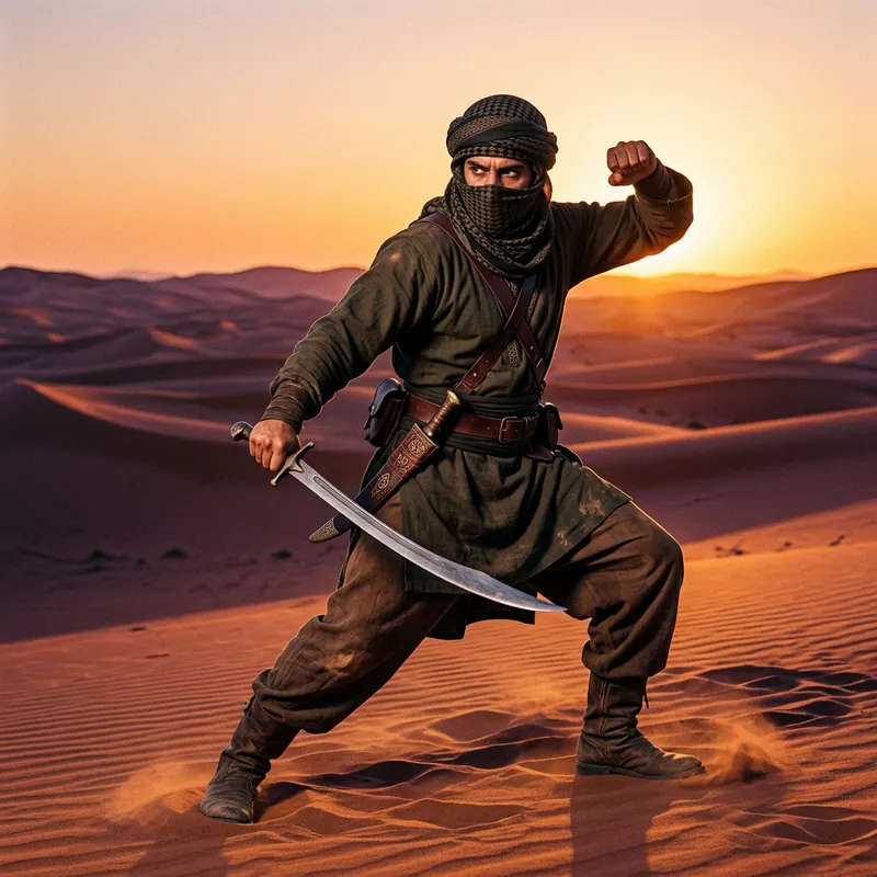 Trained Muslim Warrior in Traditional Garb Trained Muslim Warrior in Traditional Garb