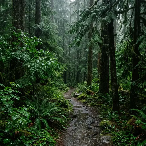 Green Forest Rain: Serene Nature Setting