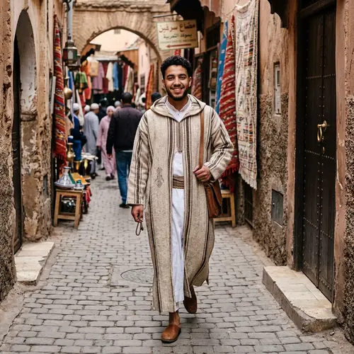 Young Moroccan Man in Traditional Jalaba