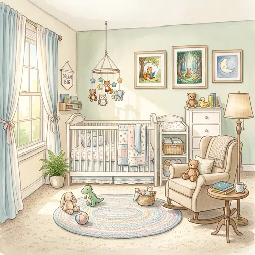 Baby Room Watercolour Painting | Nursery Decor Art