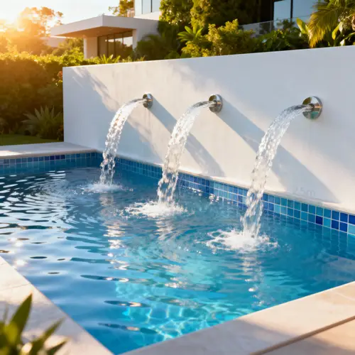 Elevated Modern Swimming Pool with Elegant Water Jets