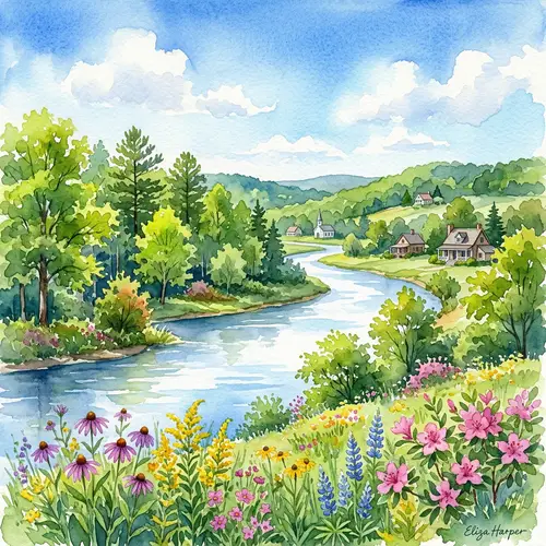 Georgia Watercolor Painting: Serene Landscapes