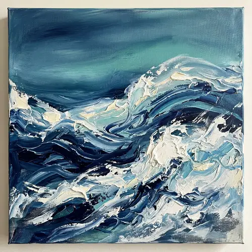Abstract Ocean Waves Art - Serene Textured Designs