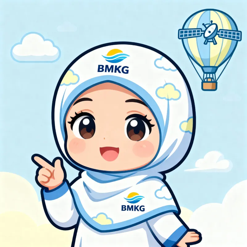 Chibi Female Mascot with Hijab - BMKG Theme