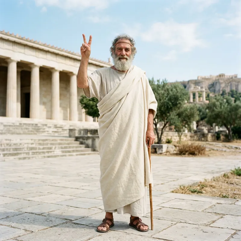Aristotle | Peace Sign Pose in Greek Era