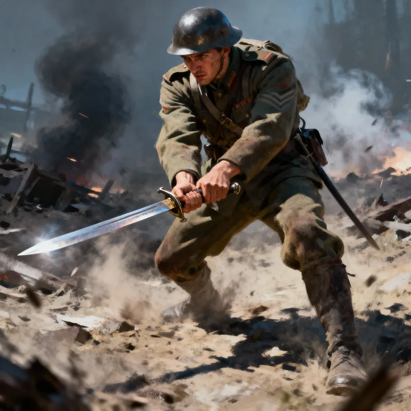 Soldier Attacking with Sword