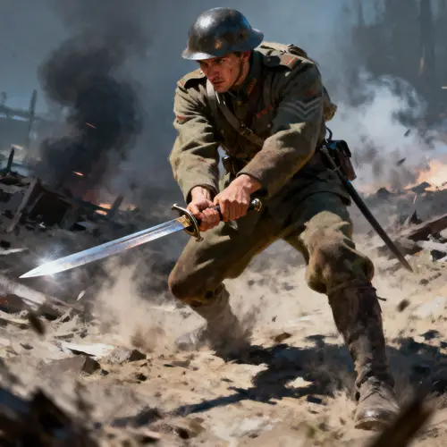 Soldier Attacking with Sword