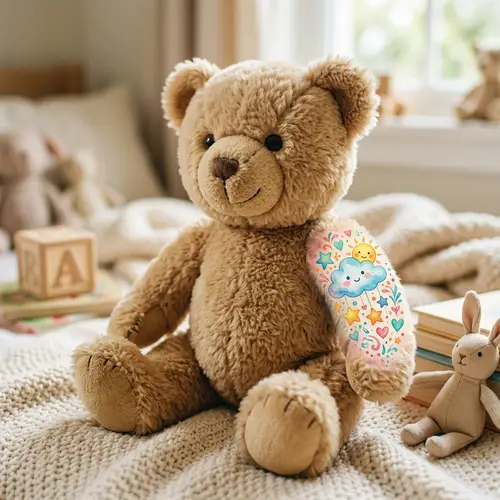 Playful Watercolor Teddy Bear Tattoo Design