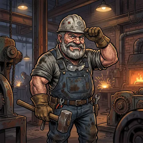 Caricature of a Heavy Industry Worker