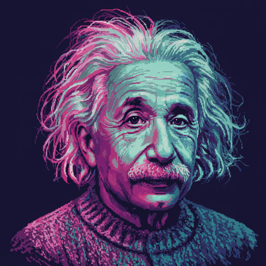 Cryptopunk Style Image of Albert Einstein | AI Art Generator | Easy-Peasy.AI