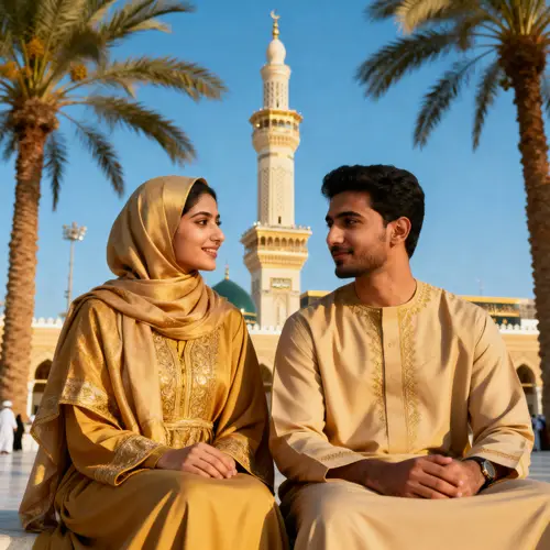 Elegant South Asian Couple in Madinah, Saudi Arabia