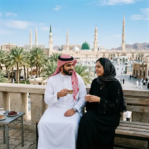 Elegant South Asian Couple in Madinah, Saudi Arabia