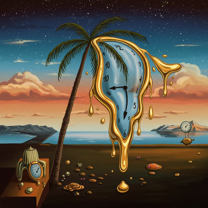 Melting Palm Tree in Dali Style Art