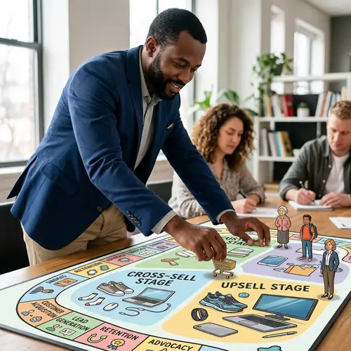 Cross-Sell and Upsell Stage in Marketing Funnel | Diverse Board Game Scene