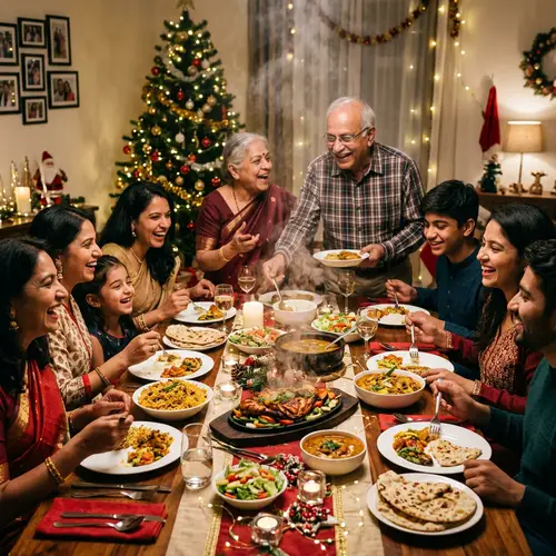 Christmas House Party: Festive Dinner with Indian Family & Guests