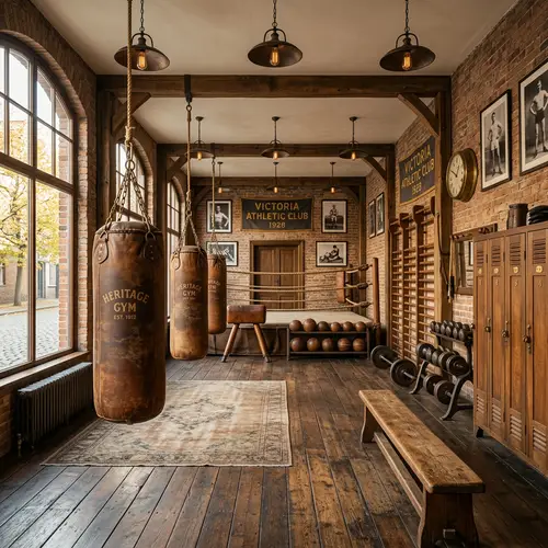 Beautiful Vintage Gym Interior Design Photography