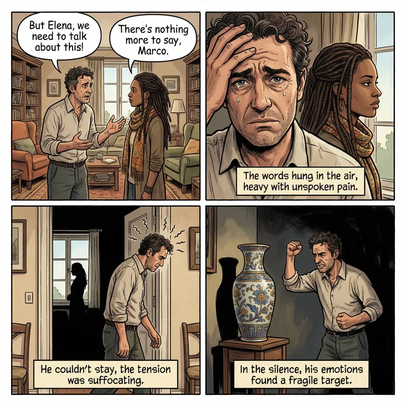 Emotional Break: Hurt By Partner's Betrayal in Comic Strip Emotional Break: Hurt By Partner's Betrayal in Comic Strip