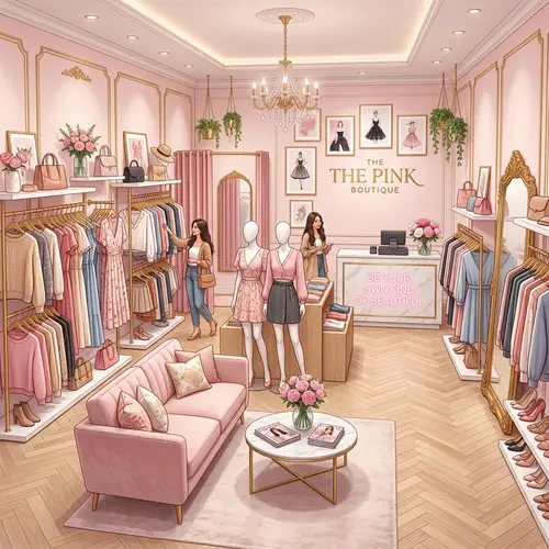 Chic Women's Clothing Shop in Light Pink Theme