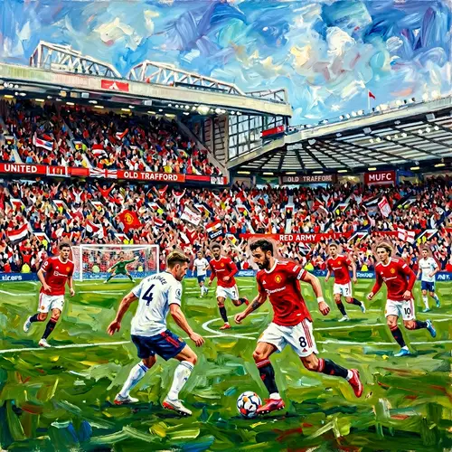 Vibrant Manchester United Soccer Game Painting