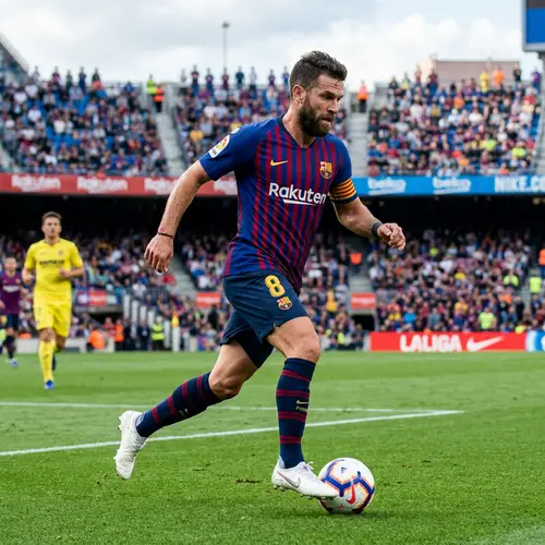 Professional Soccer Player Manipulating Ball on Daytime Pitch