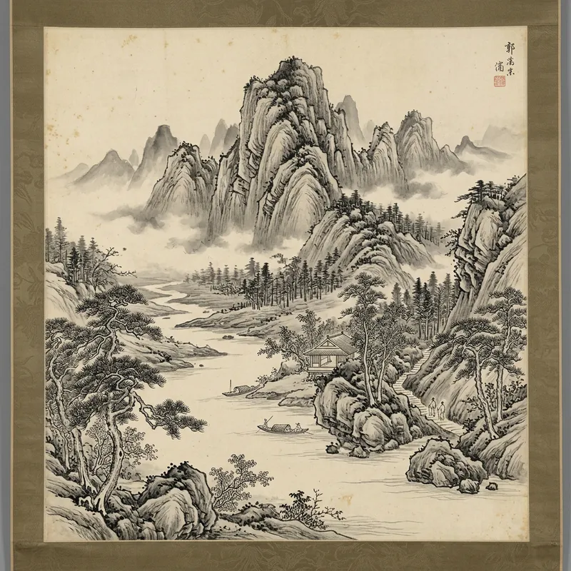 Traditional Chinese Landscape Painting: Ink Wash Style & Nature Beauty