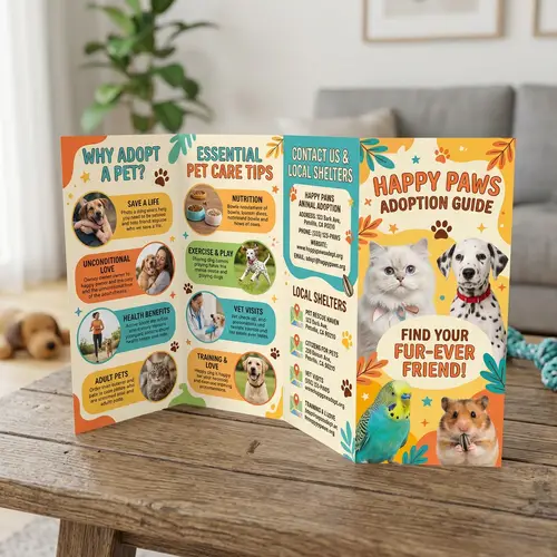 Pet Brochure Design | Animal Adoption Tips
