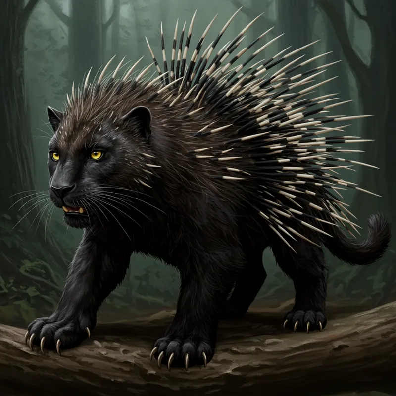 Panther and Porcupine Fusion Art | Unique Creations