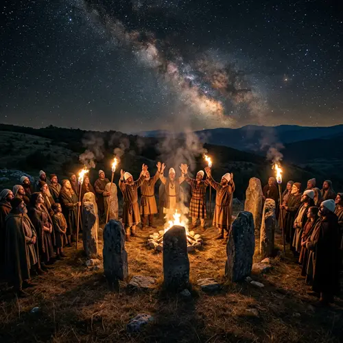 Ancient Illyrian Hilltop Rituals in Photorealism