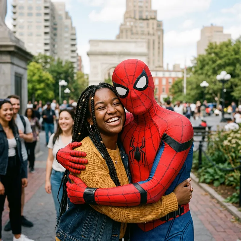 Heroic Love: A Dark Girl and Spider-Man's Embrace Heroic Love: A Dark Girl and Spider-Man's Embrace