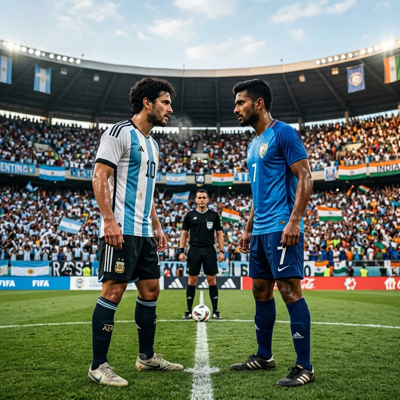 Upclose Grand Stadium Face-Off: Soccer Players Intense Scene