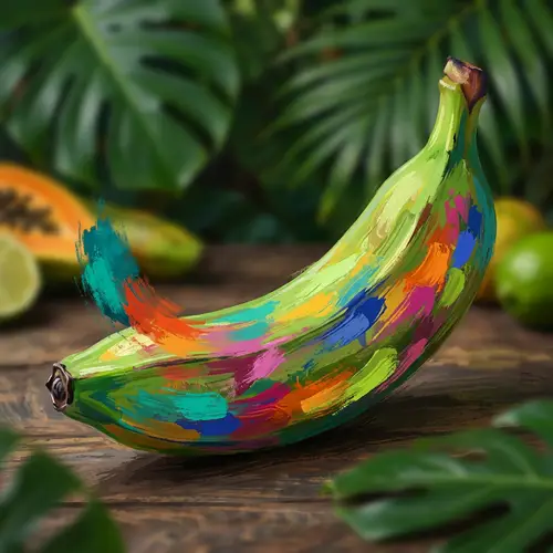 Vibrant Green Banana | Tropical Fruit Close-Up