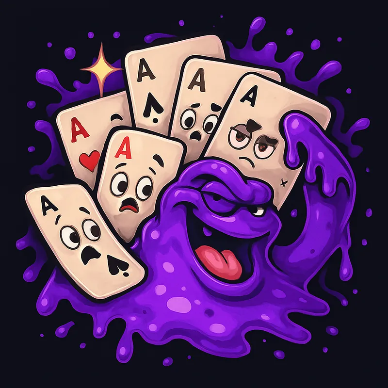 Playful Slime-Themed Logo with Cards Playful Slime-Themed Logo with Cards