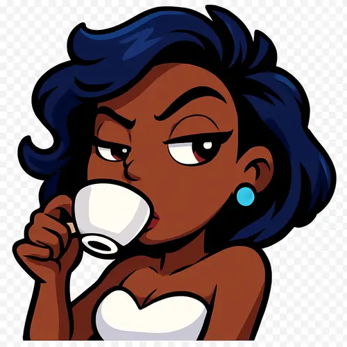 Stylized Blue Hair Emote for Twitch