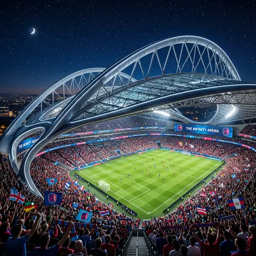 Modern Sports Stadium with Spectators | Electric Atmosphere