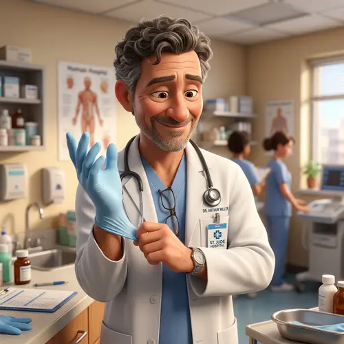 Pixar Style Doctor with Rubber Glove